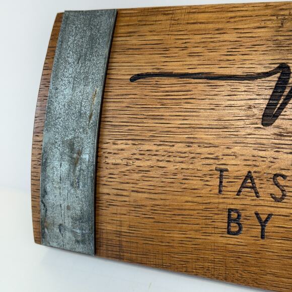 Wine Barrel Stave Wall Art Decor "Wine Tastes Better By The Lake" 15" Rustic - Picture 5 of 12
